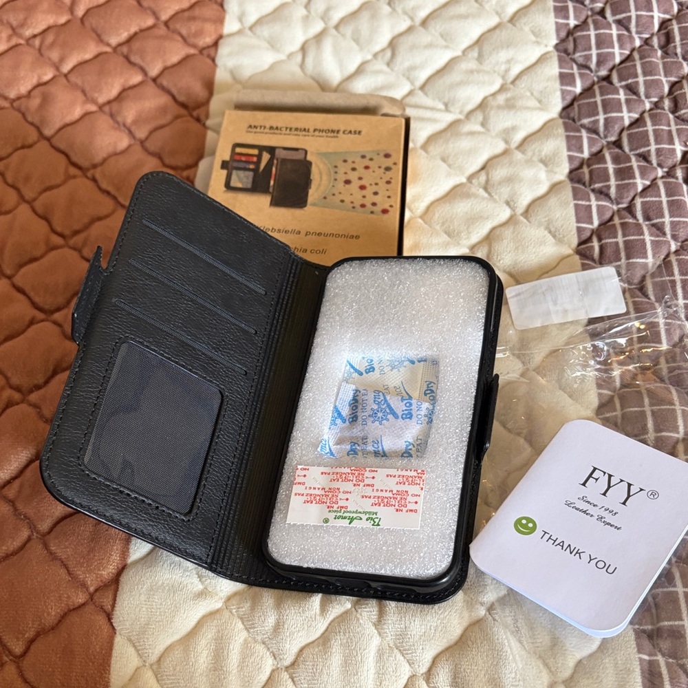 Black Wallet Phone Case with Card Slots for iPhone 12.     6.1”